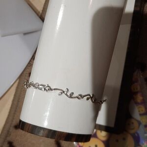 Elegant Authentic Sterling Silver Leaf Vines Bracelet 7.25" LNEW